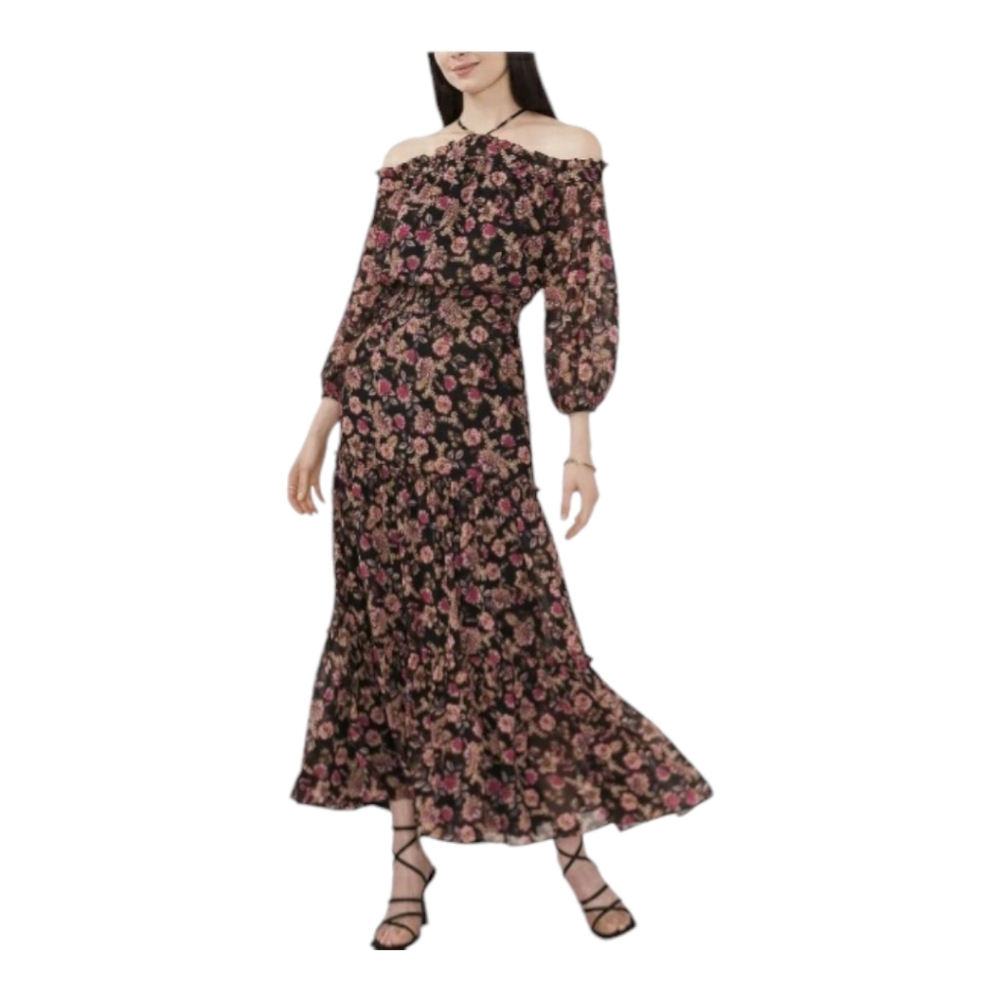 1 State, flowy off the shoulder floral maxi dress, size small